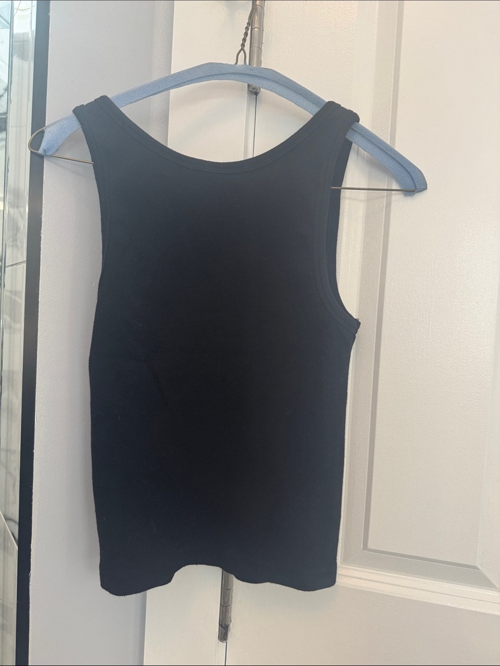perfectwhitetee Black Ribbed V-Neck Tank Top - Picture 4 of 4